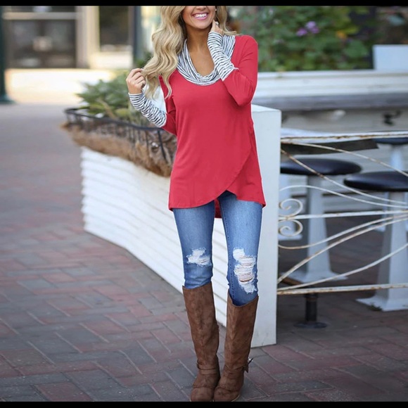 ❤️❤️ top (SIZE large ) cowl neck GORGEOUS - Picture 3 of 5